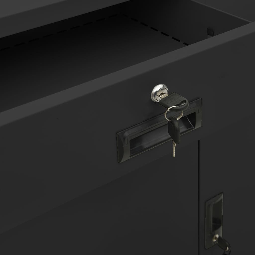 Office Cabinet Anthracite 35.4"x15.7"x40.2" Steel