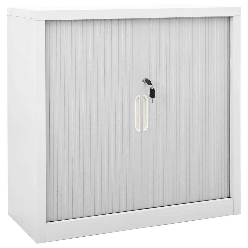 Sliding Door Cabinet Gray 35.4"x15.7"x35.4" Steel