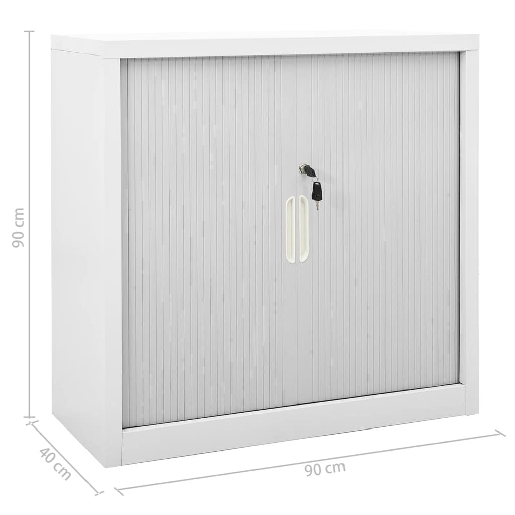Sliding Door Cabinet Gray 35.4"x15.7"x35.4" Steel