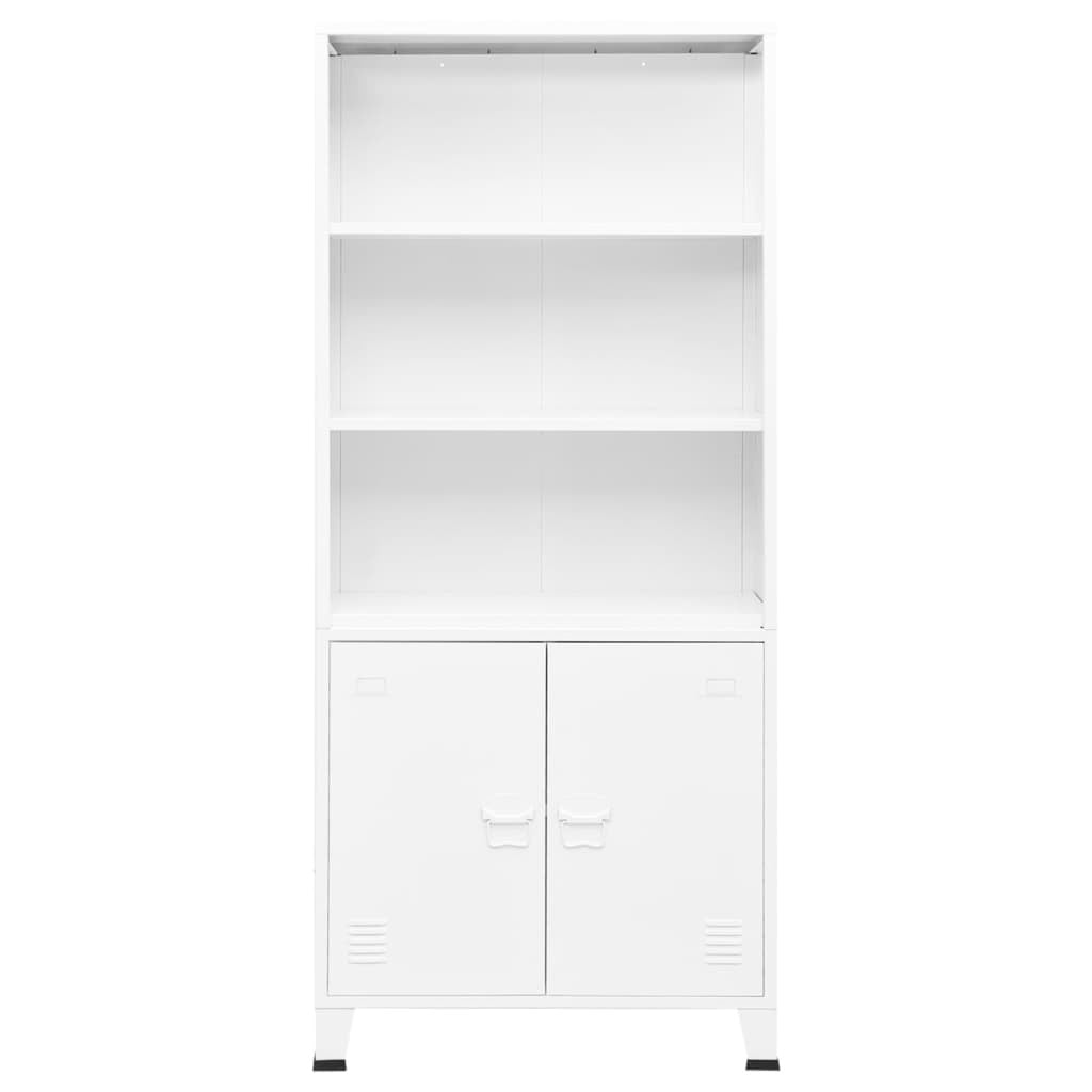 Industrial Bookshelf White 31.5"x12.6"x70.9" Steel
