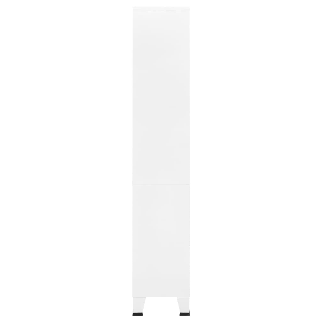 Industrial Bookshelf White 31.5"x12.6"x70.9" Steel