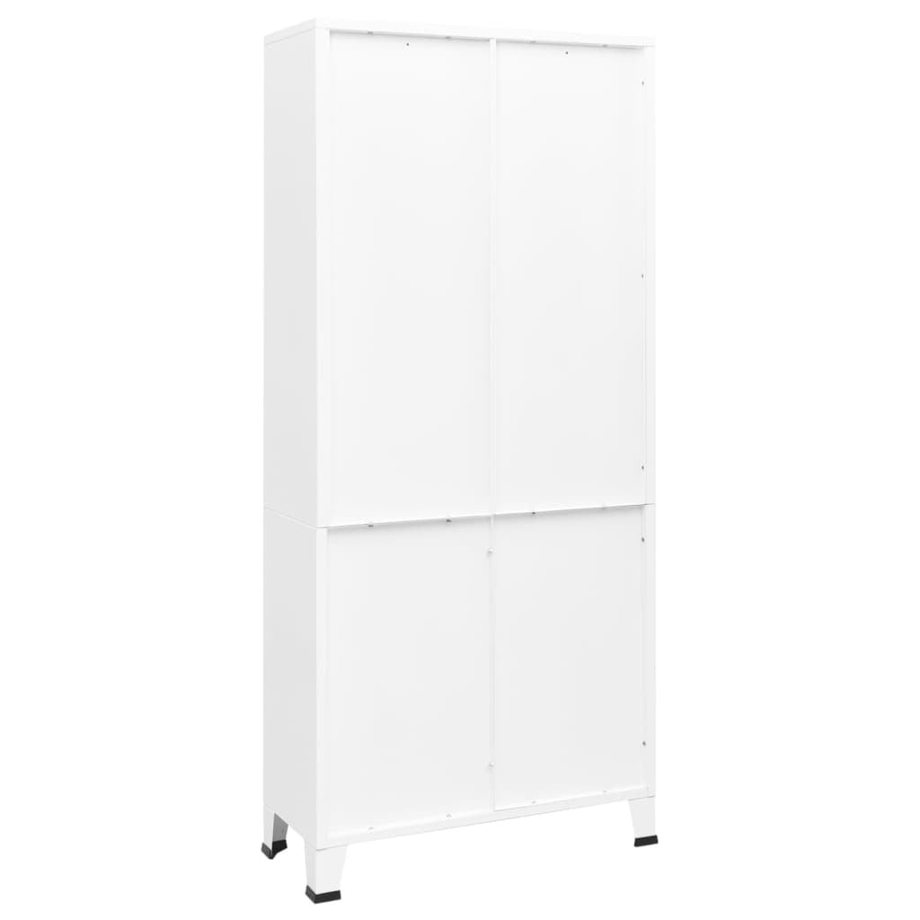 Industrial Bookshelf White 31.5"x12.6"x70.9" Steel