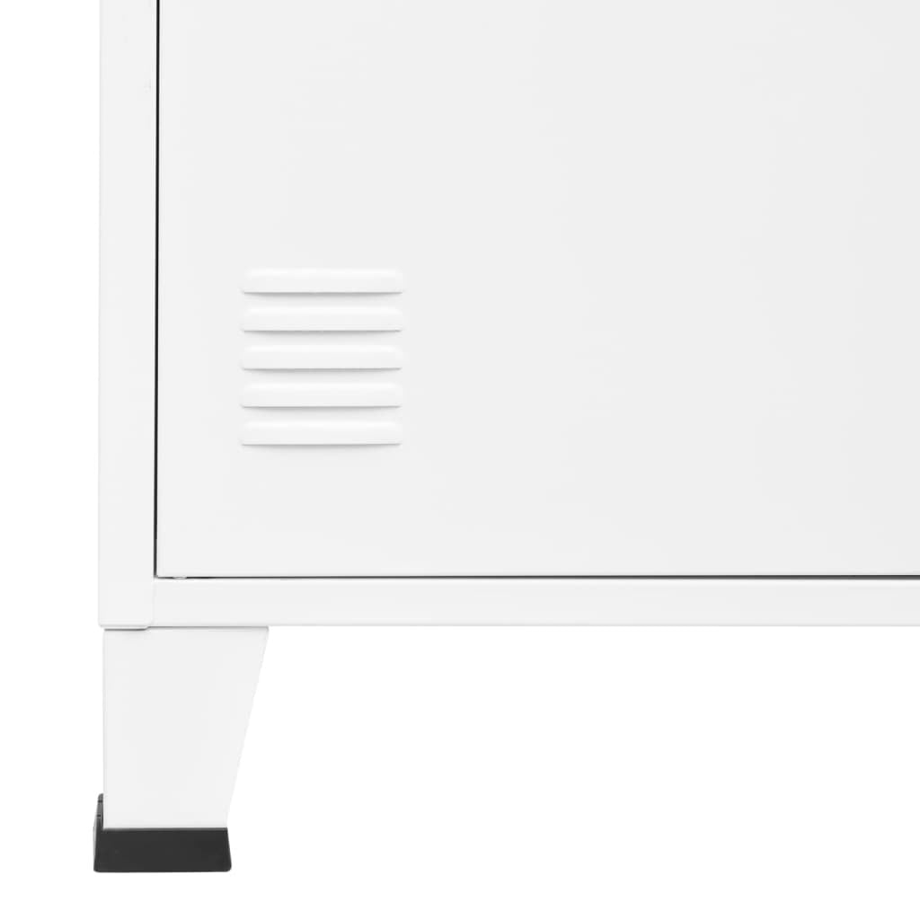 Industrial Bookshelf White 31.5"x12.6"x70.9" Steel