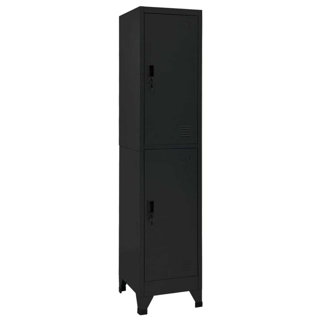 Locker Cabinet Black 15"x17.7"x70.9" Steel