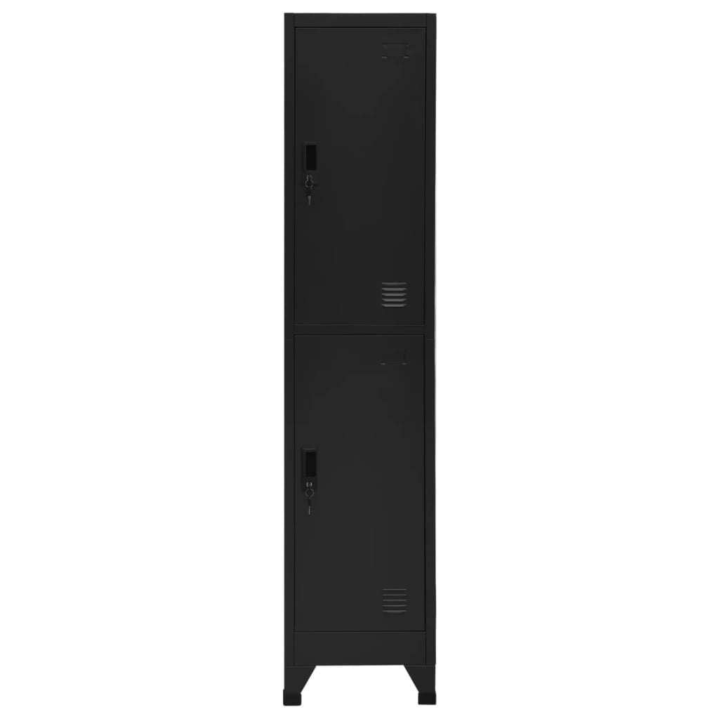 Locker Cabinet Black 15"x17.7"x70.9" Steel
