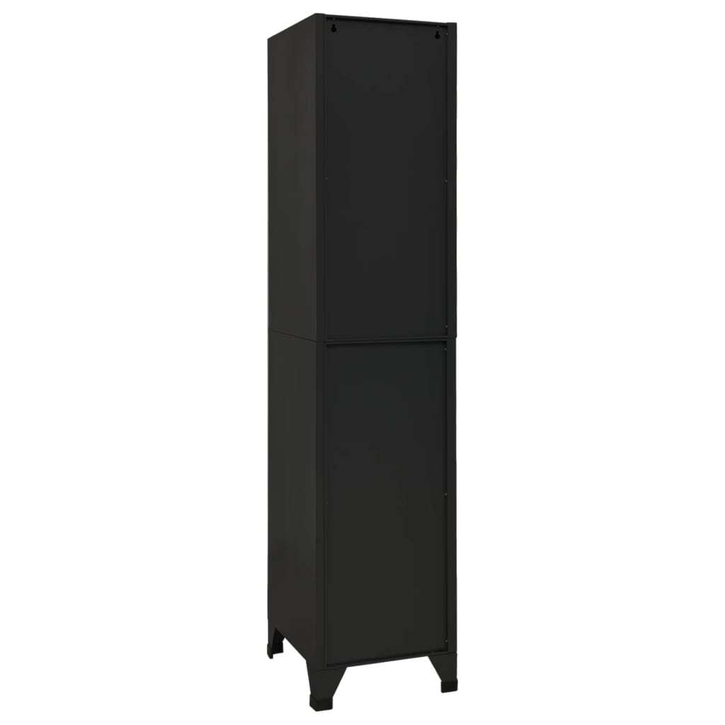 Locker Cabinet Black 15"x17.7"x70.9" Steel