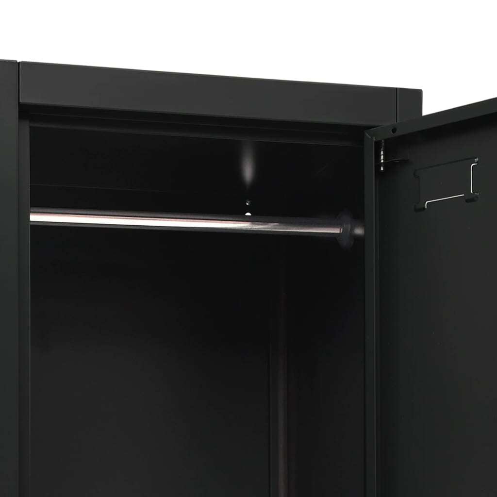 Locker Cabinet Black 15"x17.7"x70.9" Steel