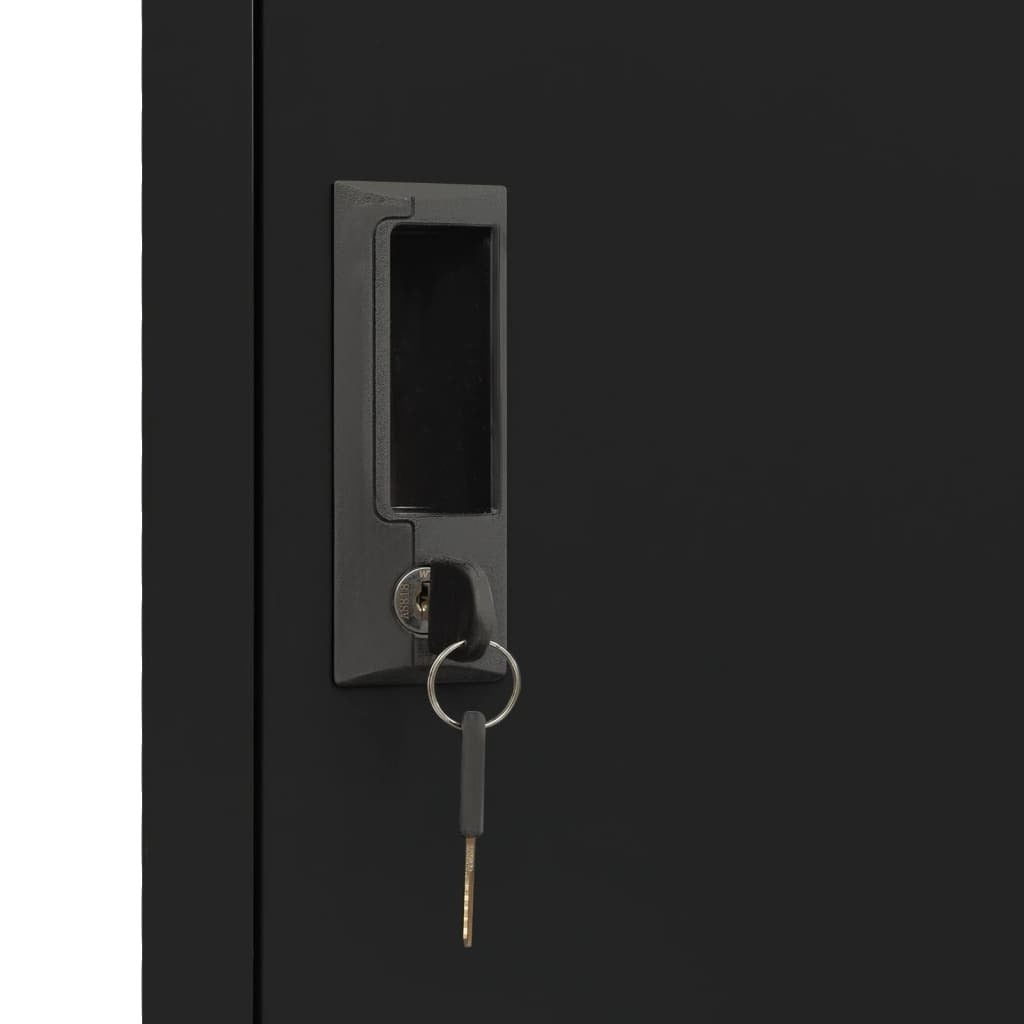 Locker Cabinet Black 15"x17.7"x70.9" Steel