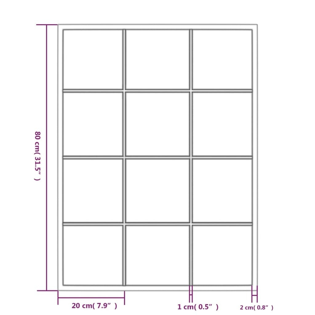 Wall Mirror Black 31.5"x23.6" Metal
