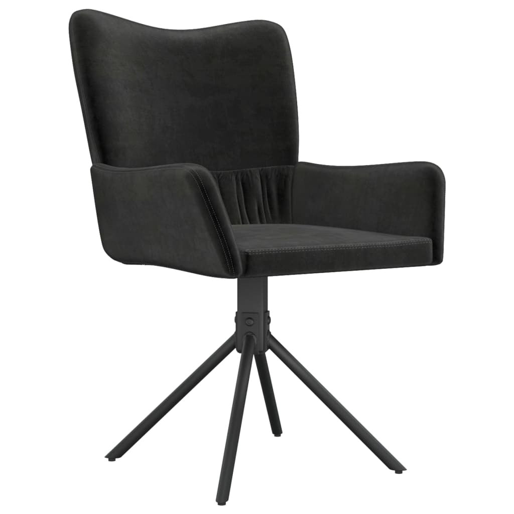 Swivel Dining Chairs 2 pcs Black Velvet