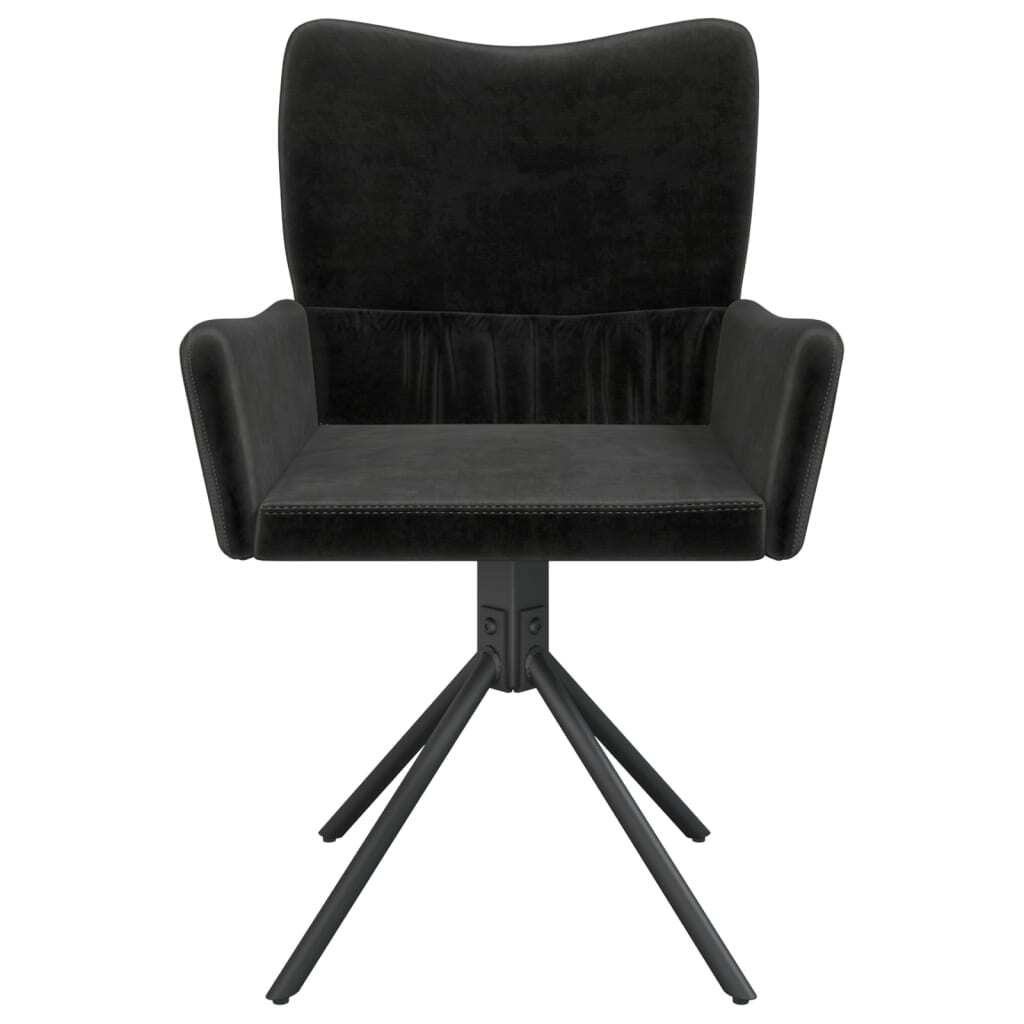 Swivel Dining Chairs 2 pcs Black Velvet