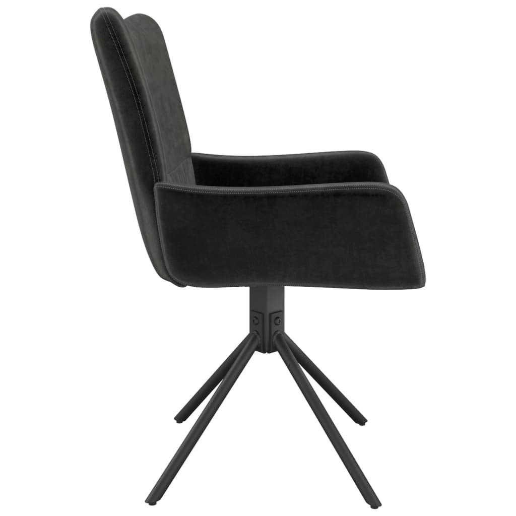 Swivel Dining Chairs 2 pcs Black Velvet