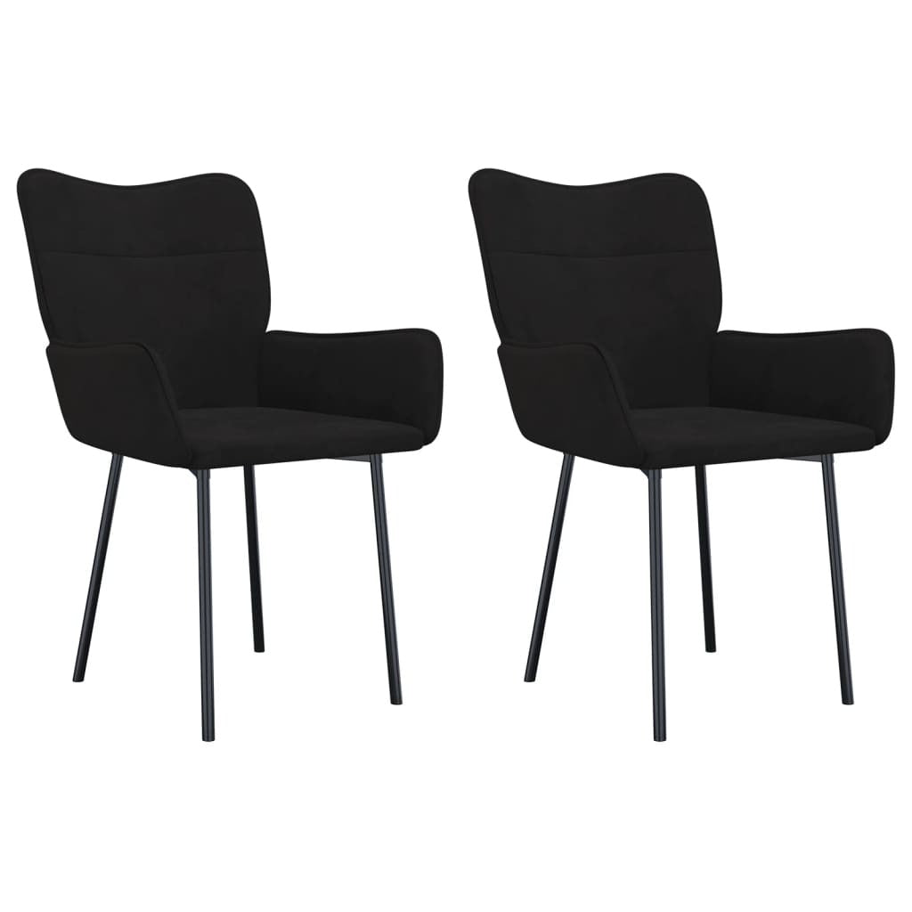 Dining Chairs 2 pcs Black Velvet