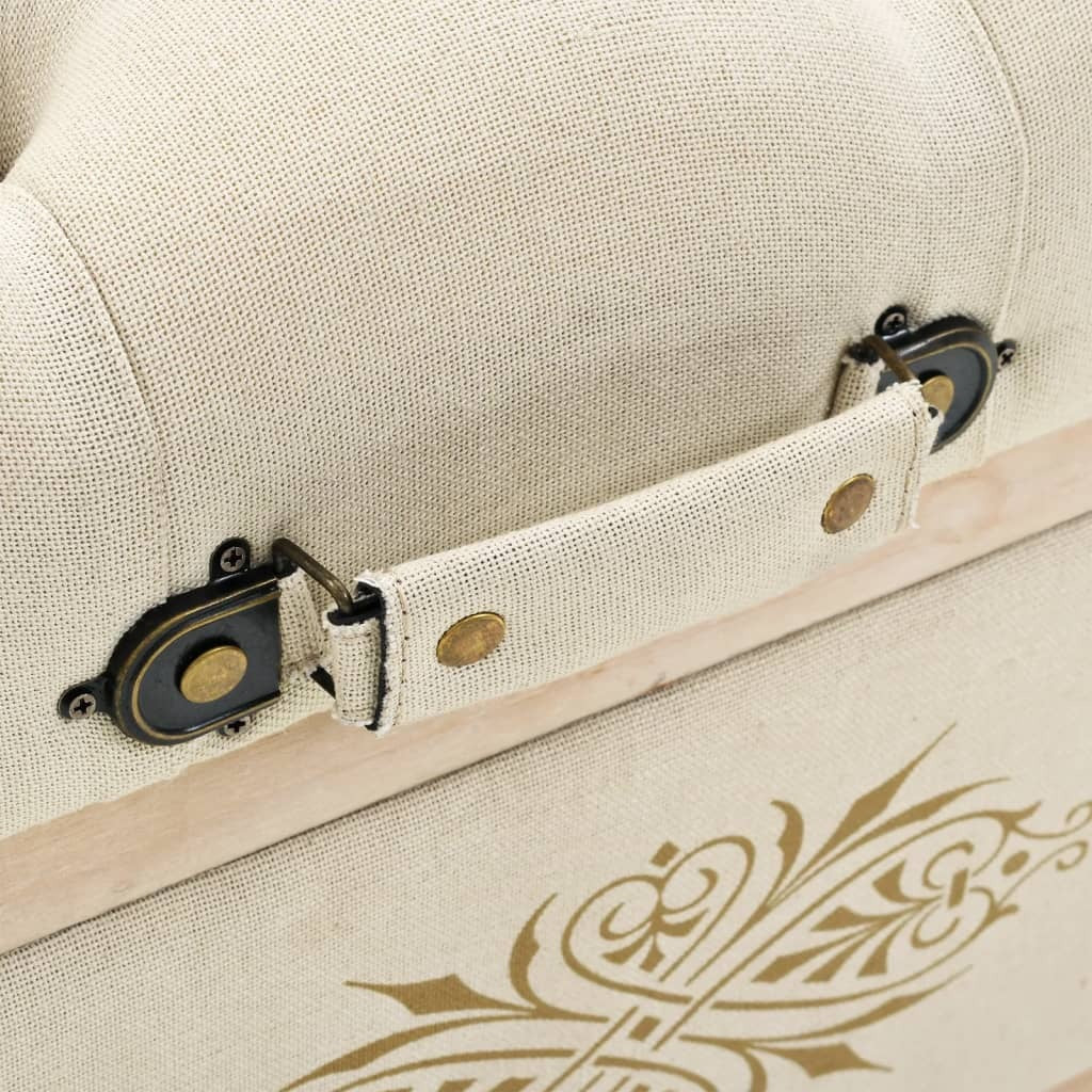 Storage Bench 43.3" Cream Solid Wood Fir
