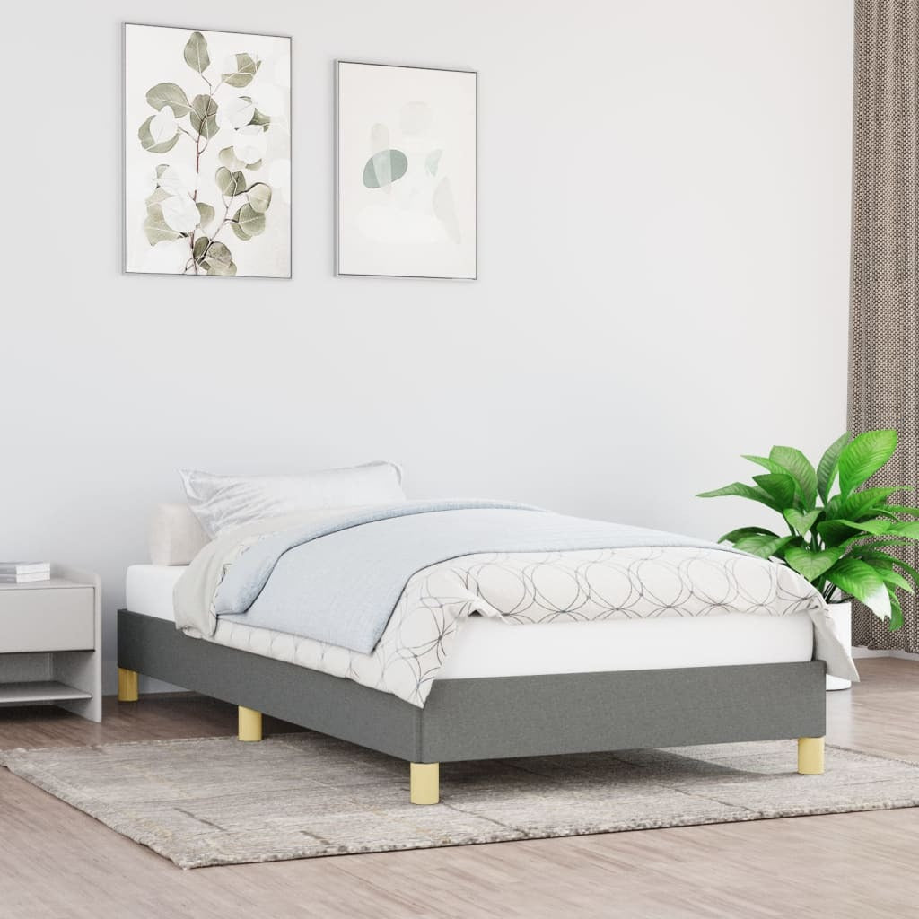 Bed Frame without Mattress Dark Gray 39.4"x79.9" Twin XL Fabric