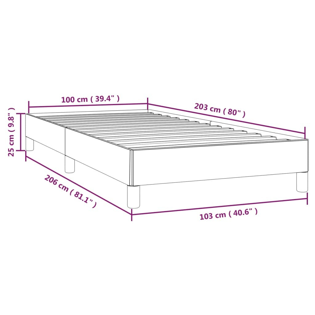 Bed Frame without Mattress Dark Gray 39.4"x79.9" Twin XL Fabric