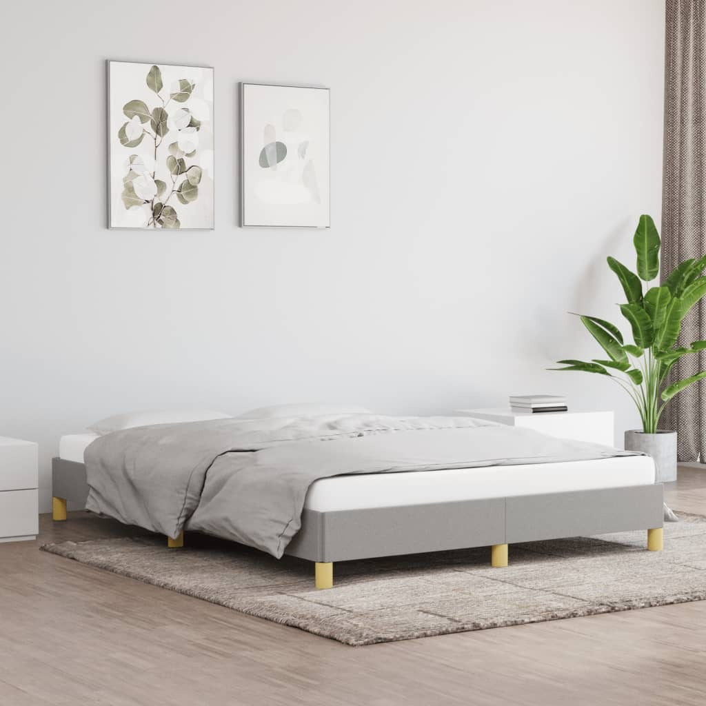 Bed Frame without Mattress Light Gray 59.8"x79.9" Queen Fabric