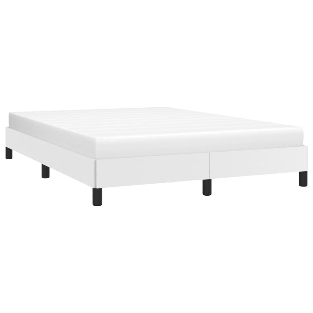 Bed Frame without Mattress White 53.9"x74.8" Full Faux Leather