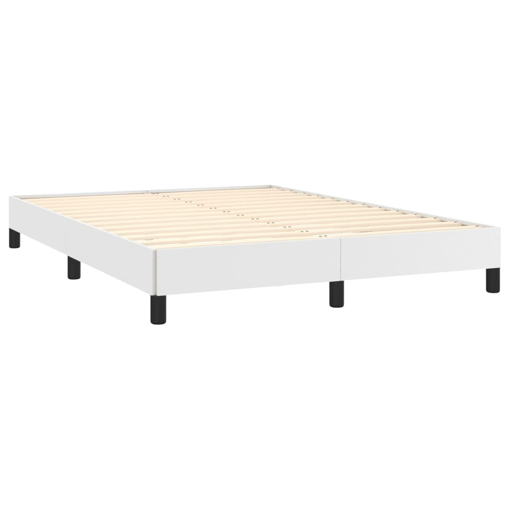 Bed Frame without Mattress White 53.9"x74.8" Full Faux Leather