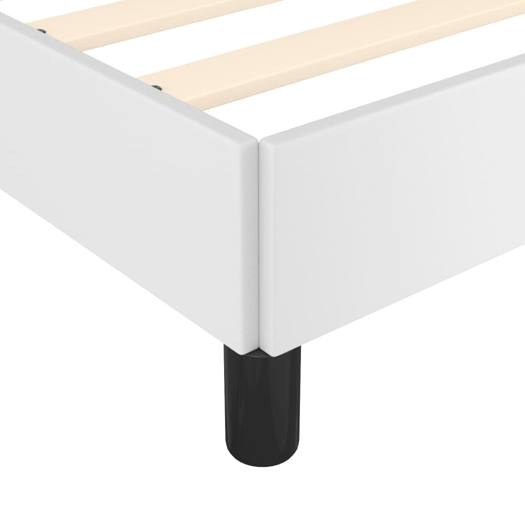 Bed Frame without Mattress White 53.9"x74.8" Full Faux Leather