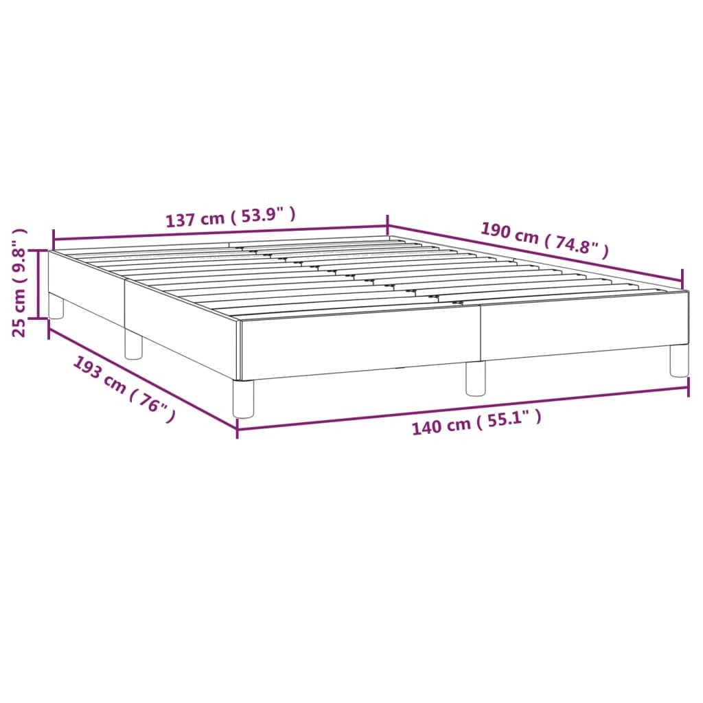 Bed Frame without Mattress White 53.9"x74.8" Full Faux Leather
