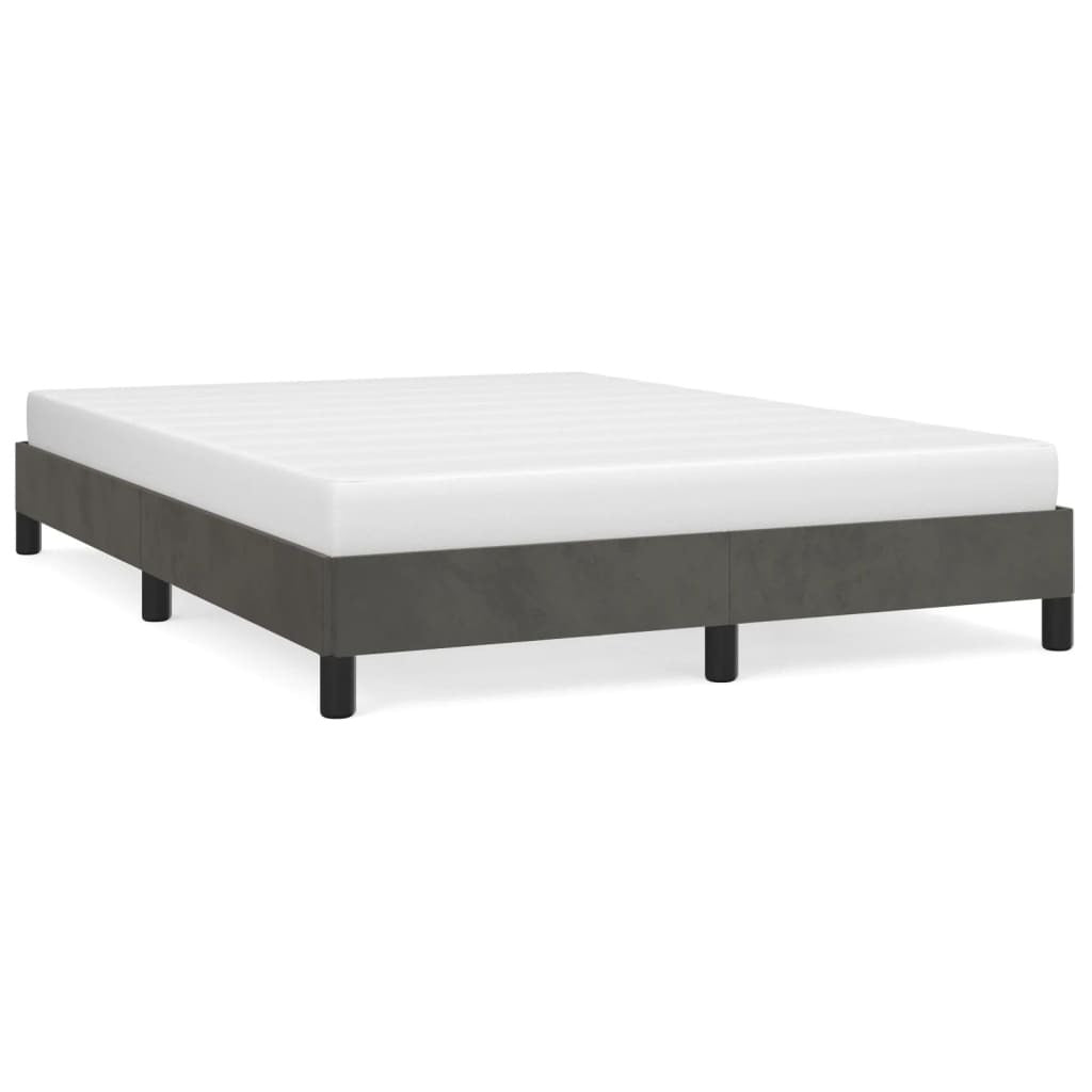 Bed Frame without Mattress Dark Gray 59.8"x79.9" Queen Velvet