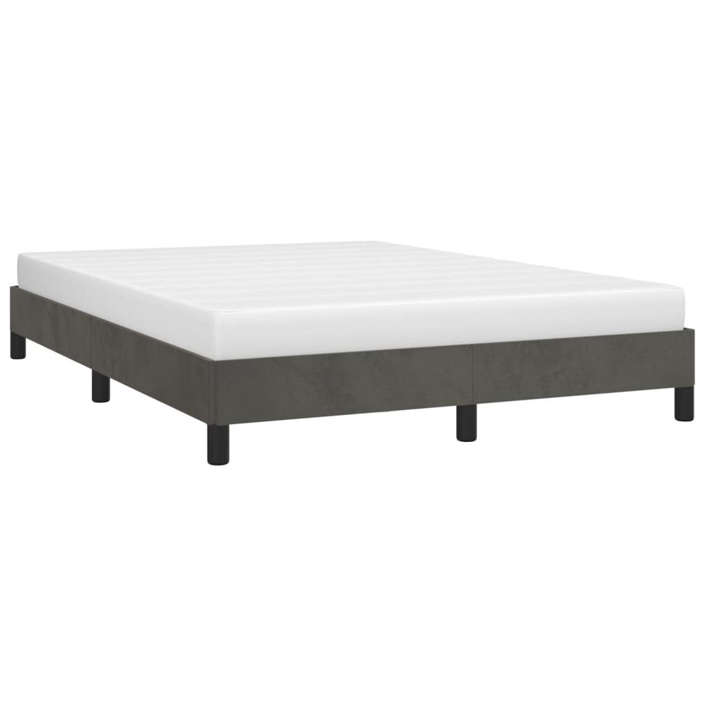 Bed Frame without Mattress Dark Gray 59.8"x79.9" Queen Velvet