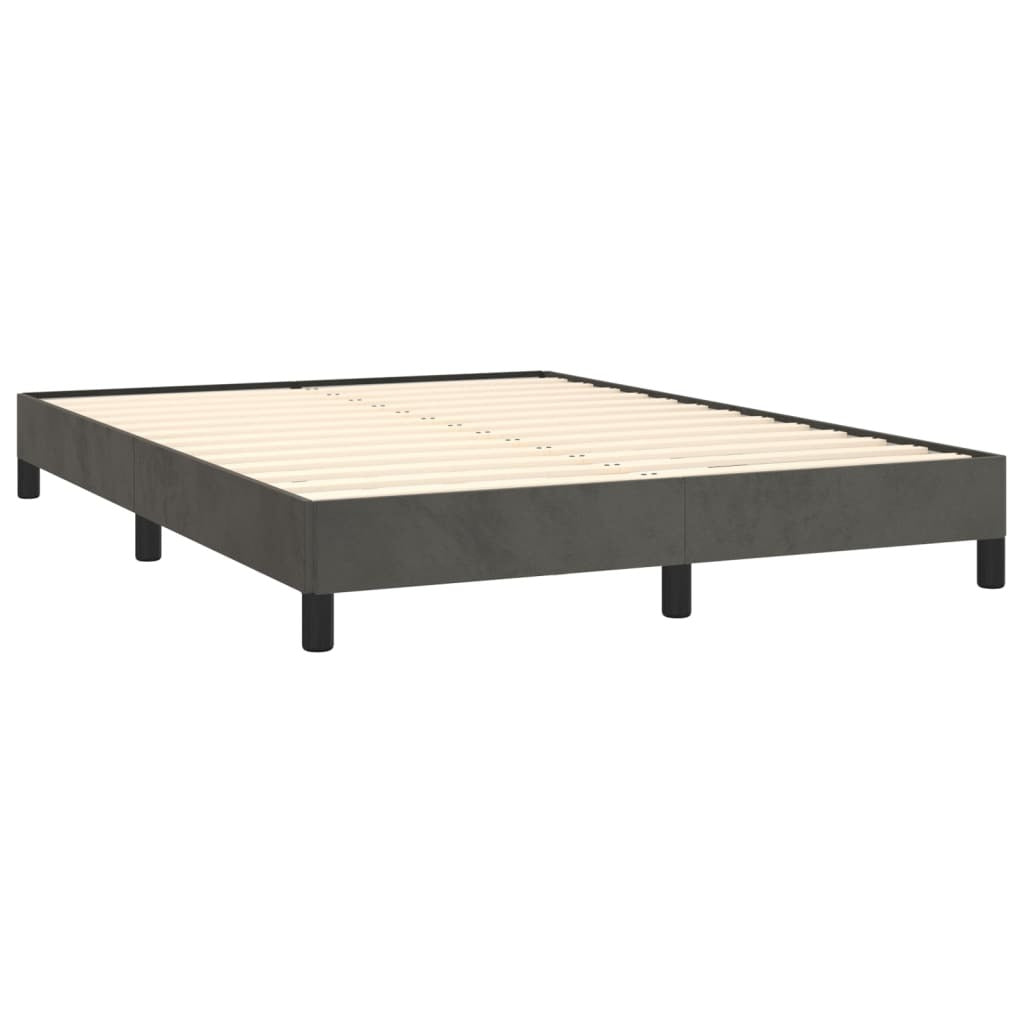 Bed Frame without Mattress Dark Gray 59.8"x79.9" Queen Velvet