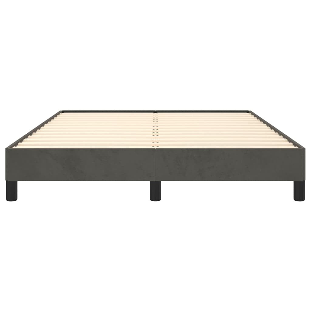 Bed Frame without Mattress Dark Gray 59.8"x79.9" Queen Velvet