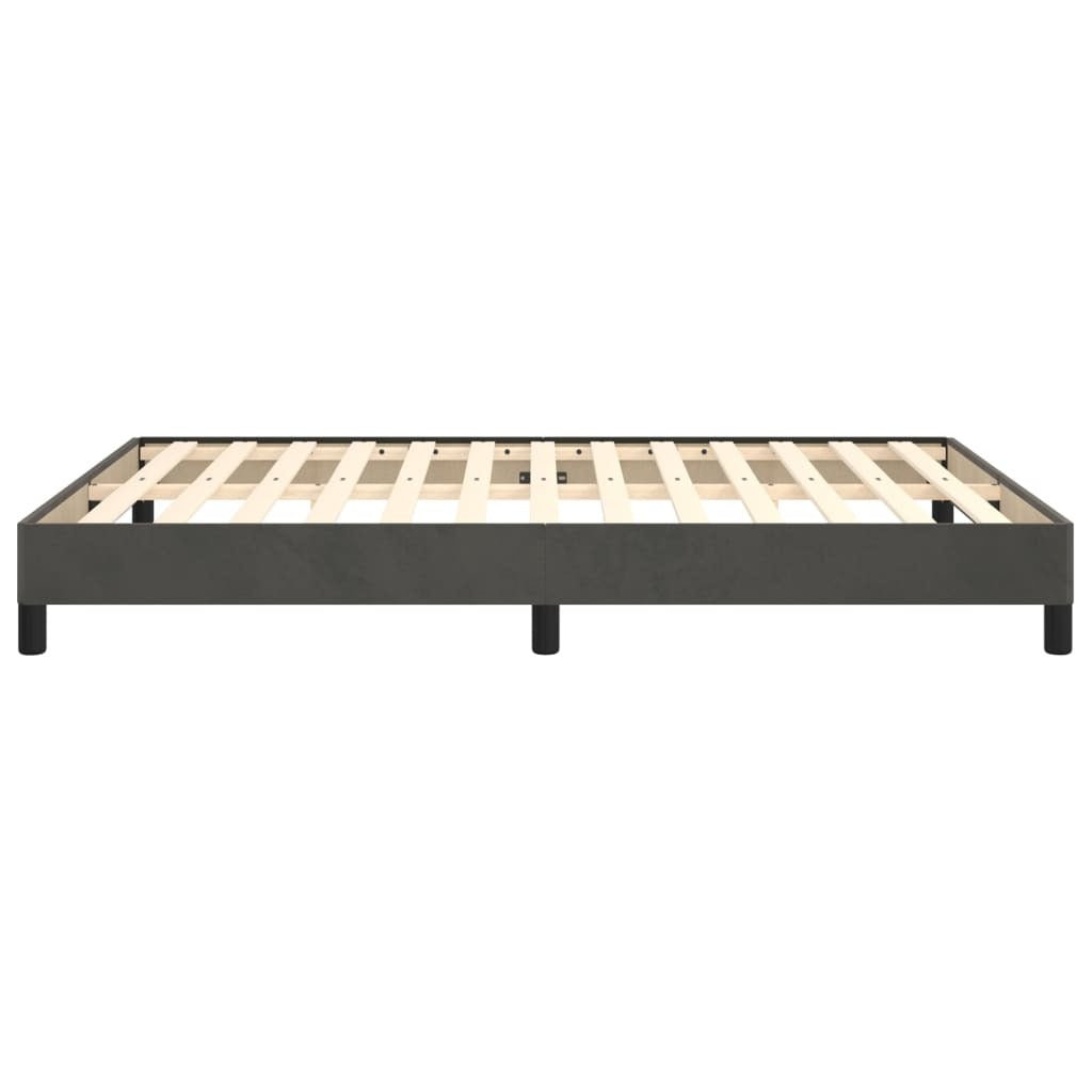 Bed Frame without Mattress Dark Gray 59.8"x79.9" Queen Velvet