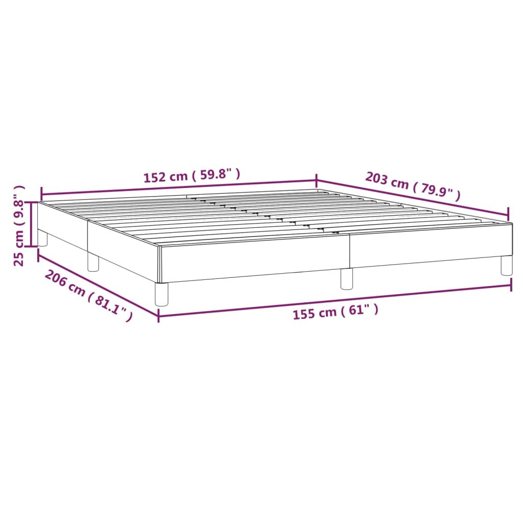 Bed Frame without Mattress Dark Gray 59.8"x79.9" Queen Velvet