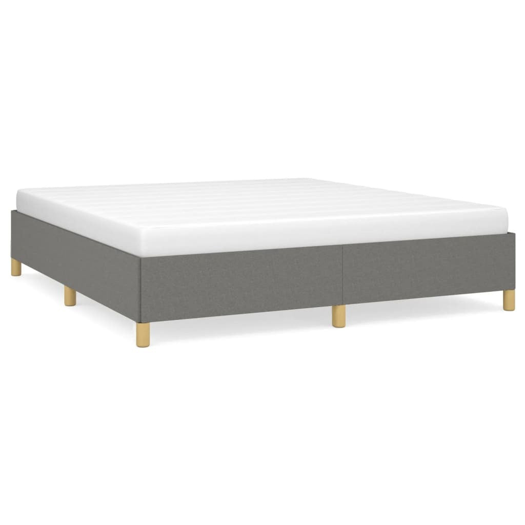 Bed Frame without Mattress Dark Gray 76"x79.9" King Fabric