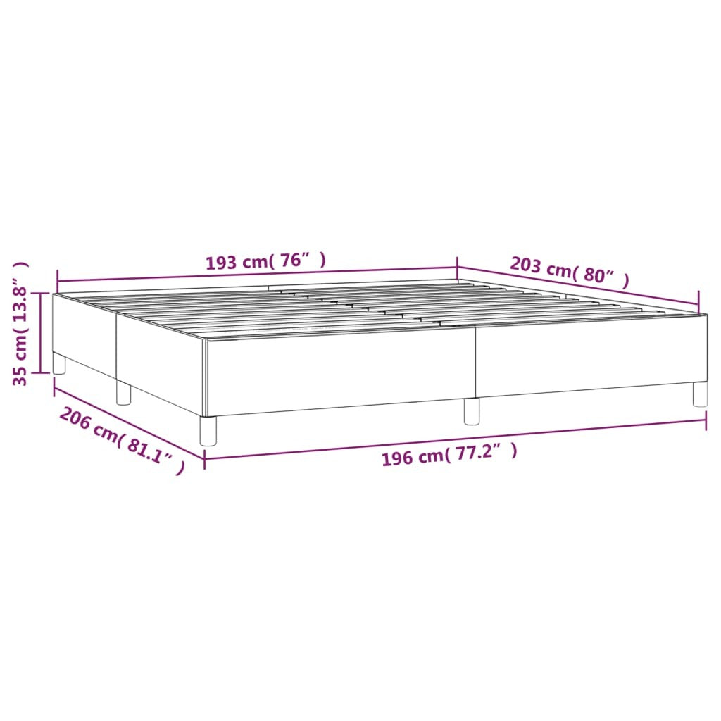 Bed Frame without Mattress Dark Gray 76"x79.9" King Fabric