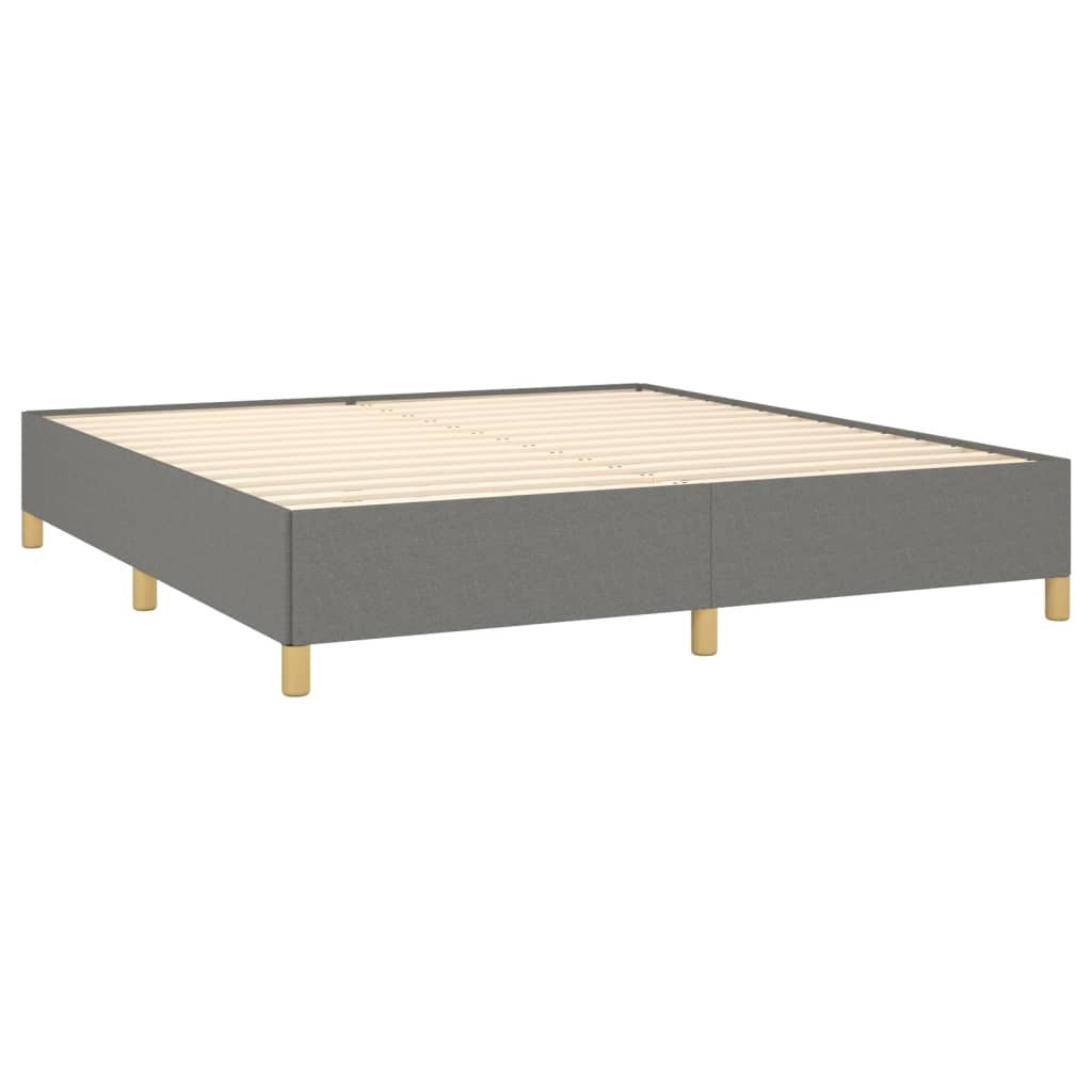 Bed Frame without Mattress Dark Gray California King Fabric