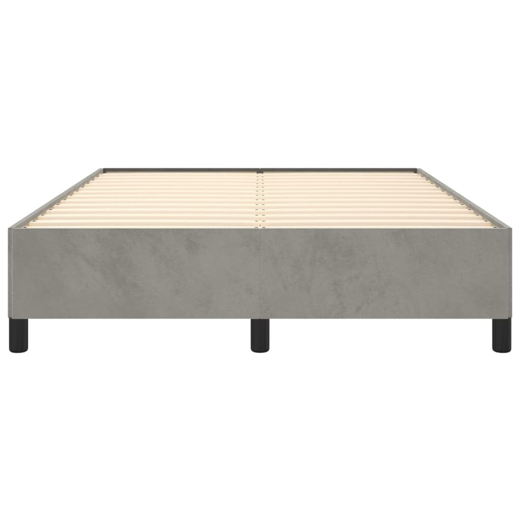 Bed Frame without Mattress Light Gray 53.9"x74.8" Full Velvet