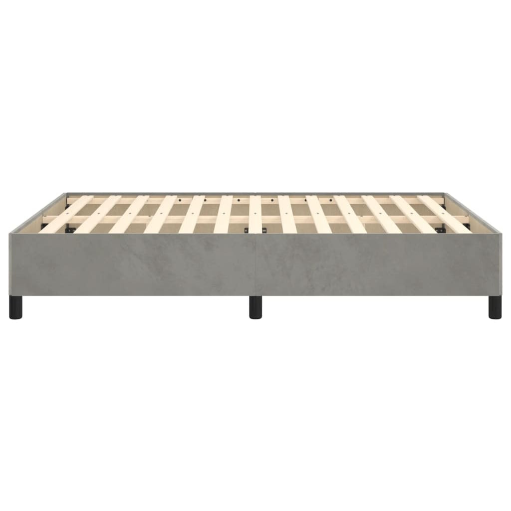 Bed Frame without Mattress Light Gray 53.9"x74.8" Full Velvet