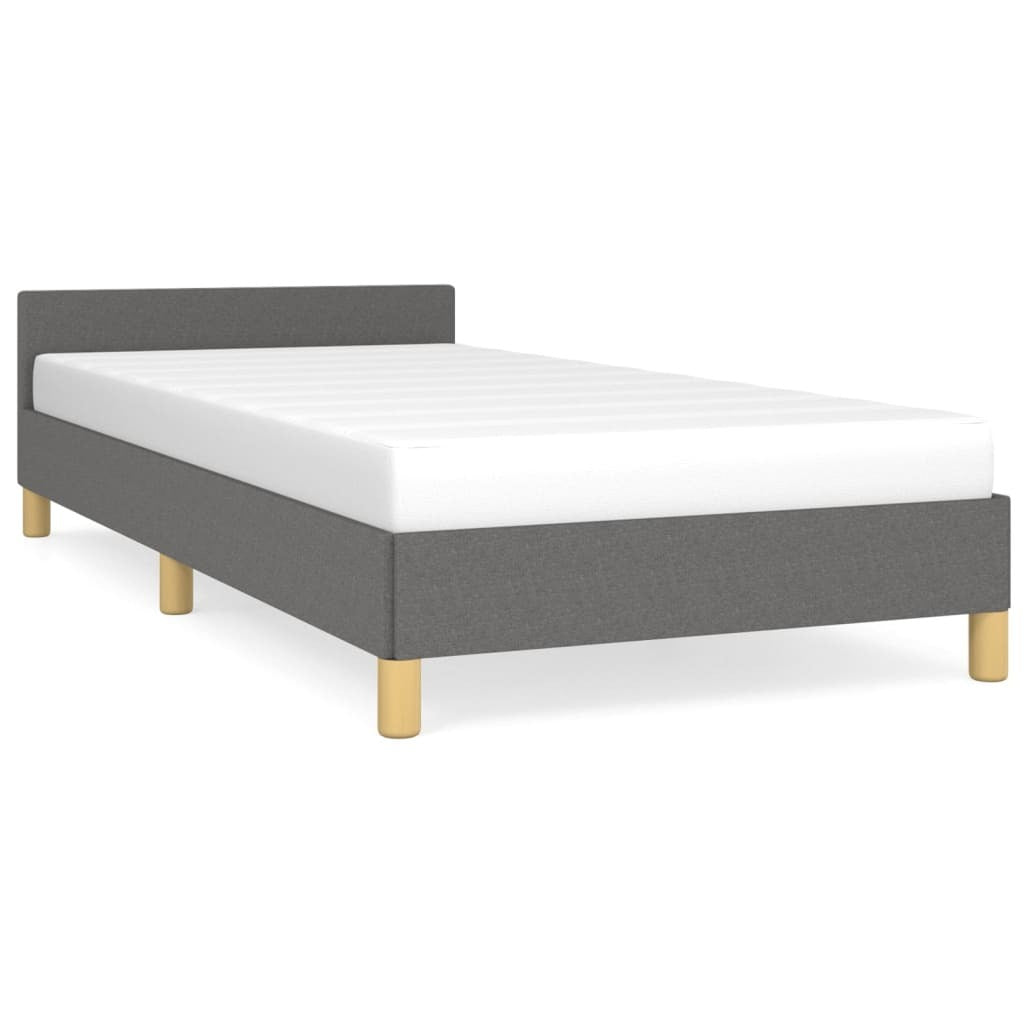 Bed Frame without Mattress Dark Gray Twin XL Fabric