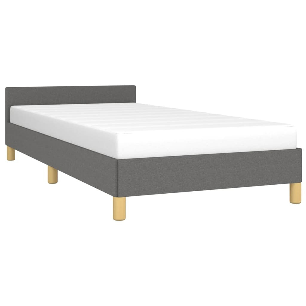 Bed Frame without Mattress Dark Gray Twin XL Fabric