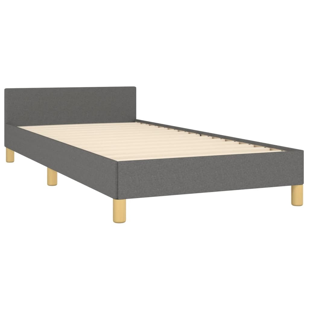 Bed Frame without Mattress Dark Gray Twin XL Fabric