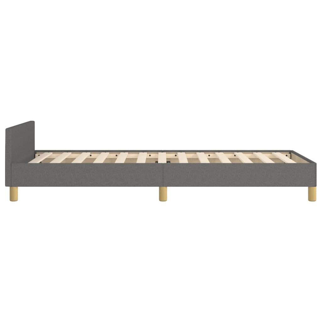 Bed Frame without Mattress Dark Gray Twin XL Fabric