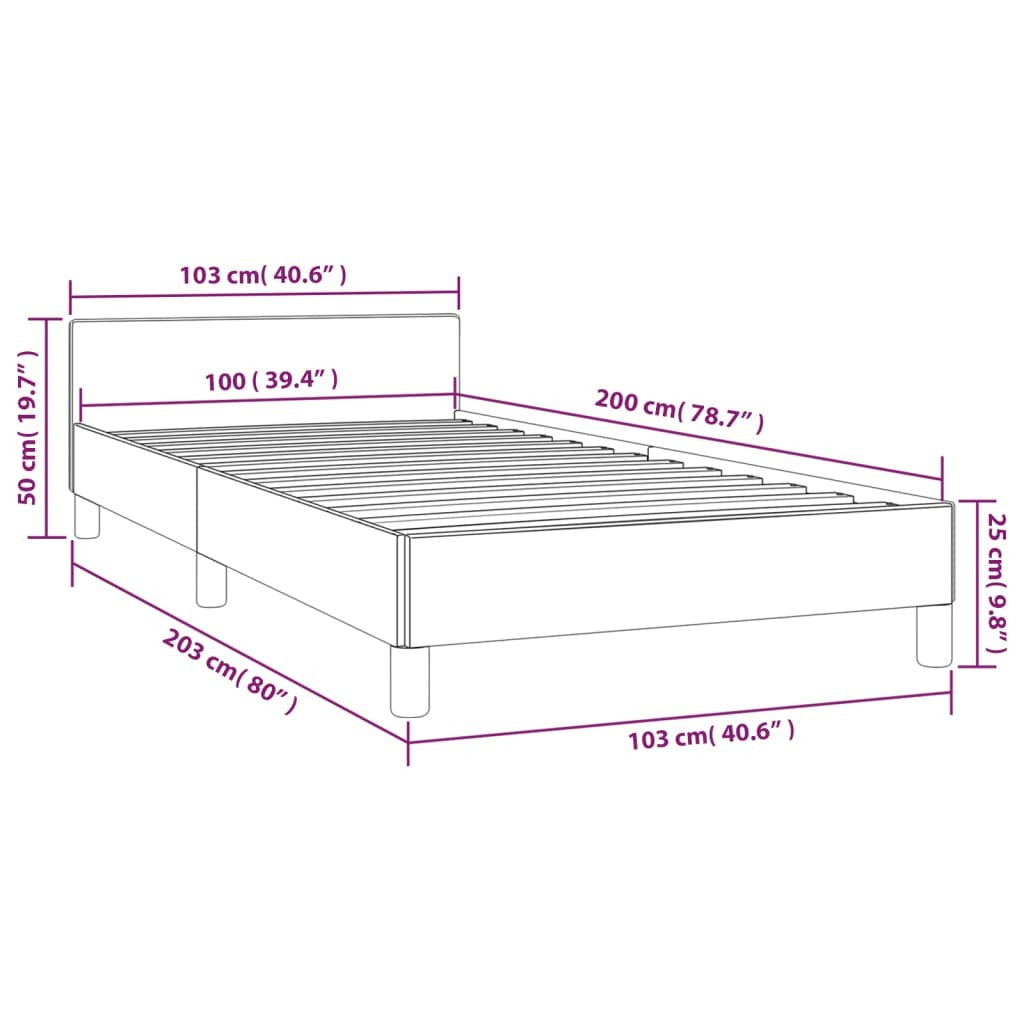 Bed Frame without Mattress Dark Gray Twin XL Fabric