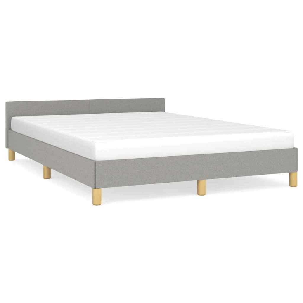 Bed Frame without Mattress Light Gray Queen Fabric