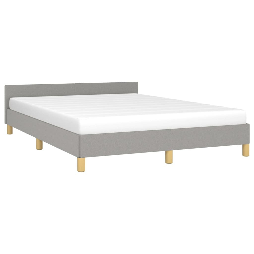 Bed Frame without Mattress Light Gray Queen Fabric