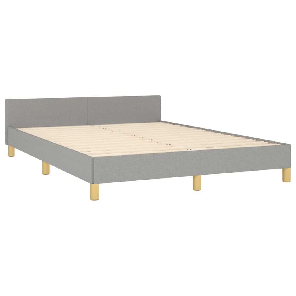 Bed Frame without Mattress Light Gray Queen Fabric