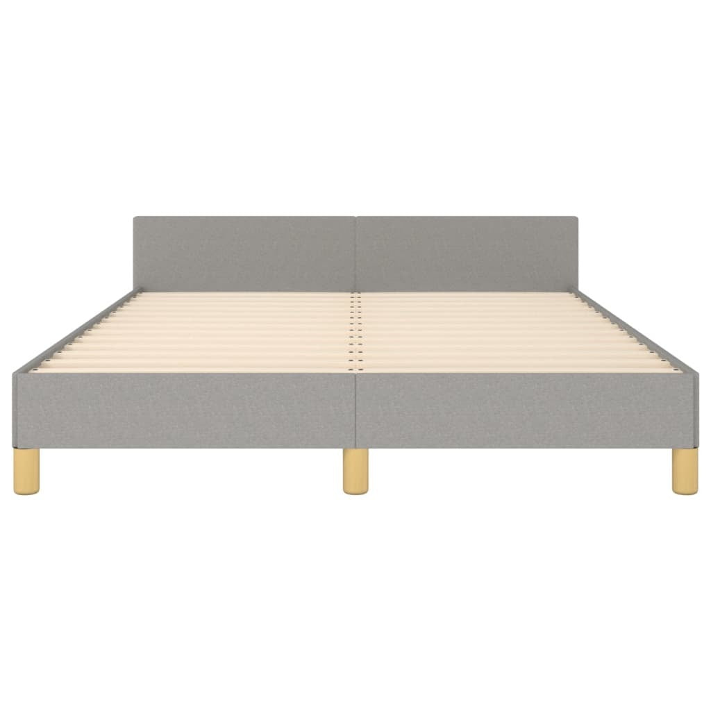 Bed Frame without Mattress Light Gray Queen Fabric