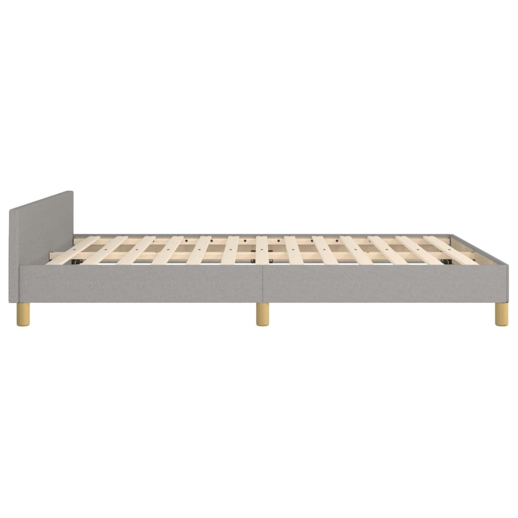 Bed Frame without Mattress Light Gray Queen Fabric
