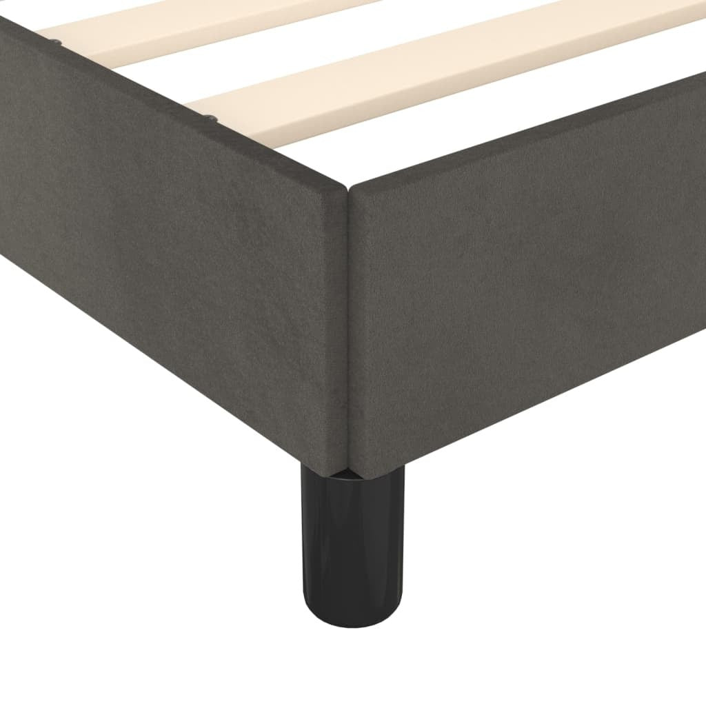 Bed Frame without Mattress Dark Gray Full Velvet