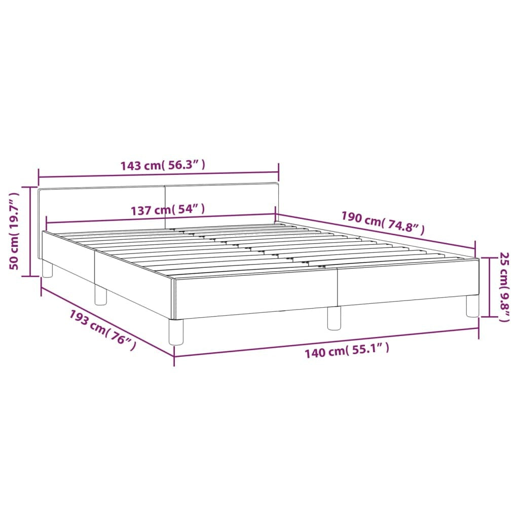Bed Frame without Mattress Dark Gray Full Velvet