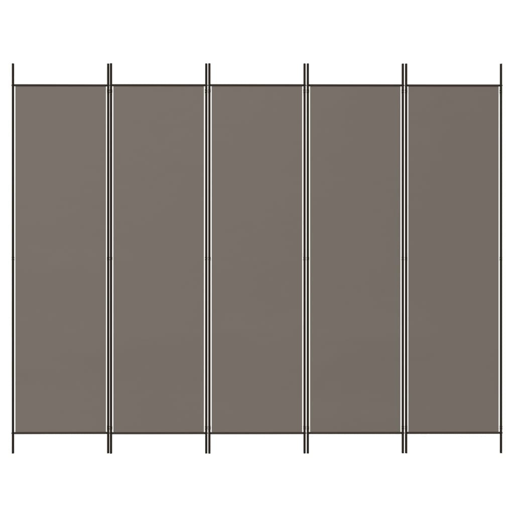 5-Panel Room Divider Anthracite 98.4"x78.7" Fabric