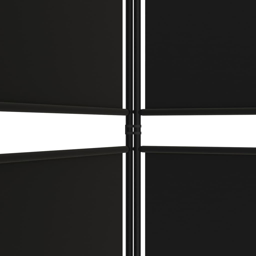 6-Panel Room Divider Black 118.1"x86.6" Fabric